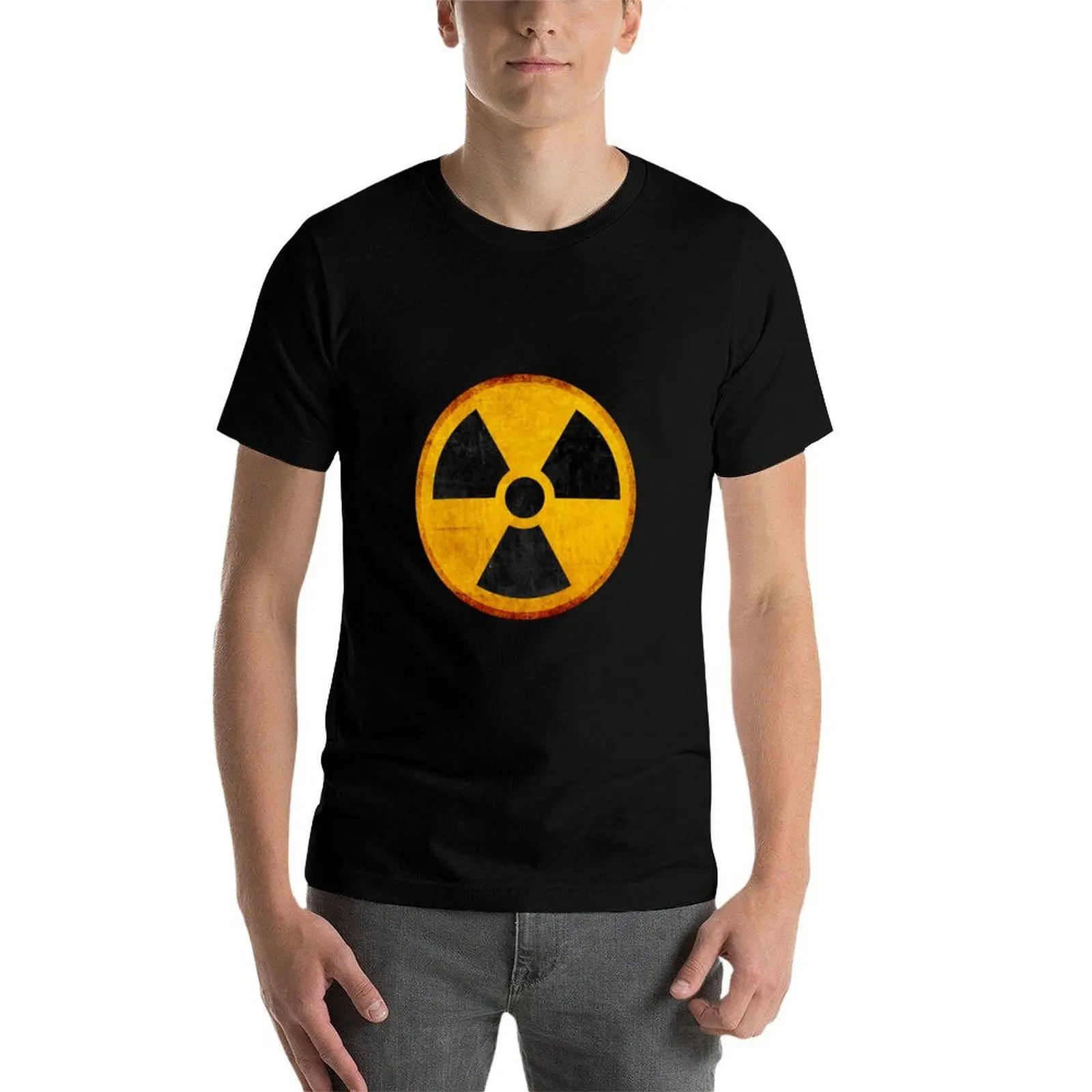 

Radioactivity radiation warning icon T-Shirt man t shirts cotton cotton t shirts man 100% T-Shirt