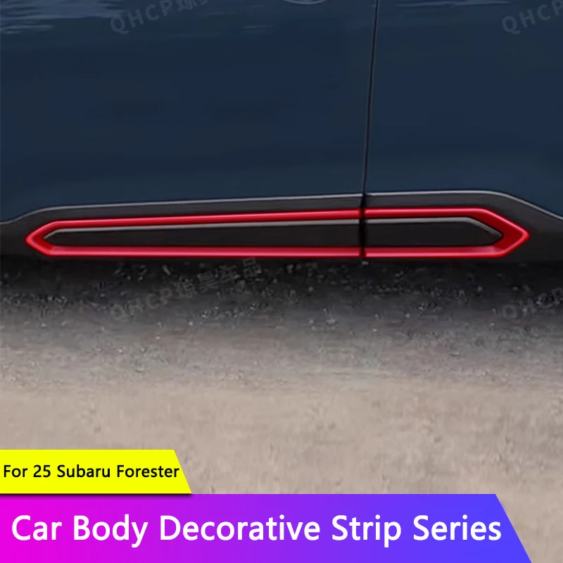 QHCP ABS Car Body Side Skirt Decorative Strip Front Rear Fog Light Eyebrow Trims Frame Fit For Subaru Forester 2025 Accessories