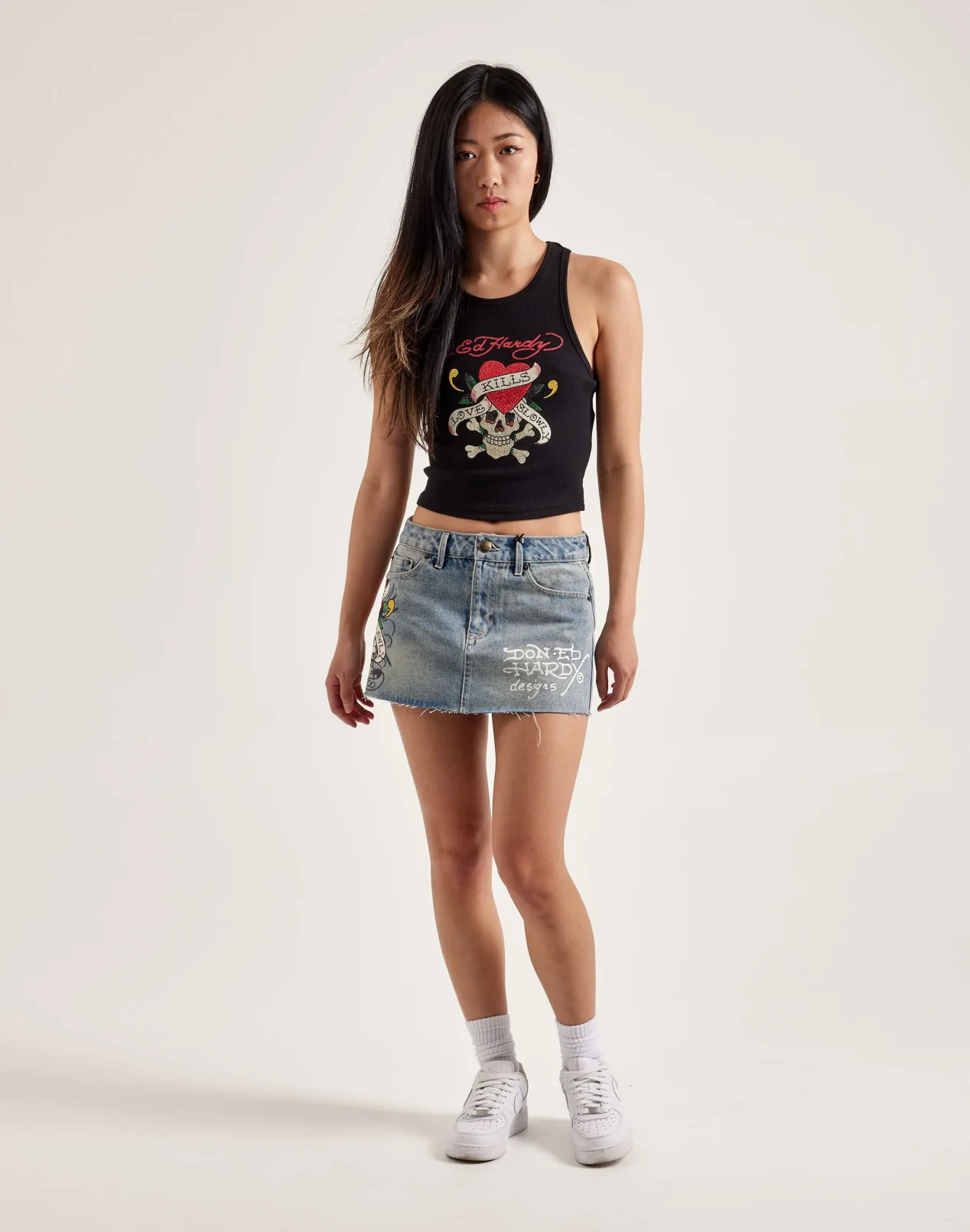 Babes American Light Denim Rock Sommer hohe Taille rohe Kanten Vintage Print Y2k Damen rock hellblau Strand Minirock