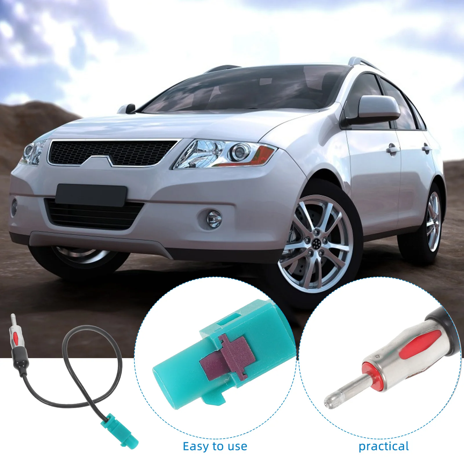 

Car Stereo Antenna Extension Cable Car Radio Connect Cable Compact Lightweight Compatible with Various Models Reliable Signal