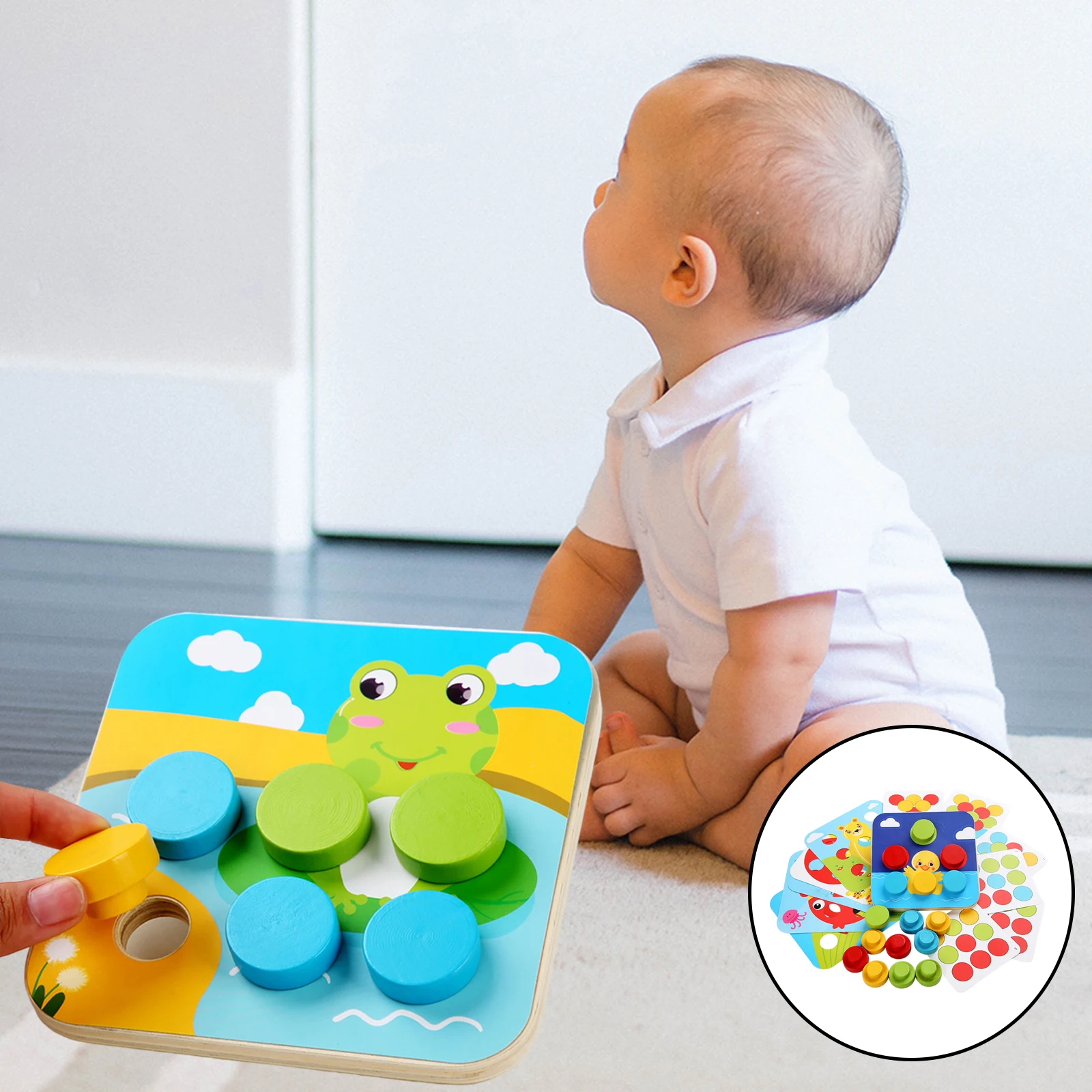 Color Matching Mosaic Pegboard Cognition Skills for Children Activity Toys