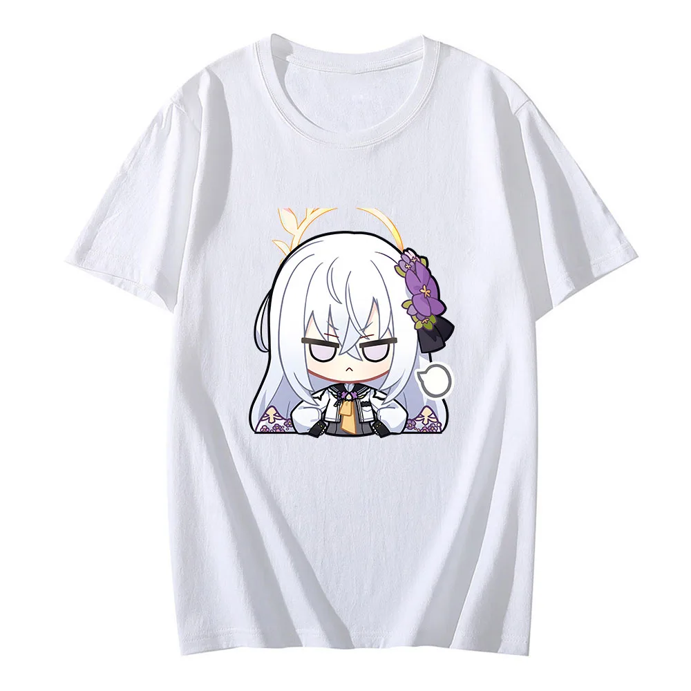 Blue Archive Asuza Printing Men T-shirt Casual Breathable Tops Kawaii Cartoon Loose Tee-shirts Street Oversized Clothes Unisex