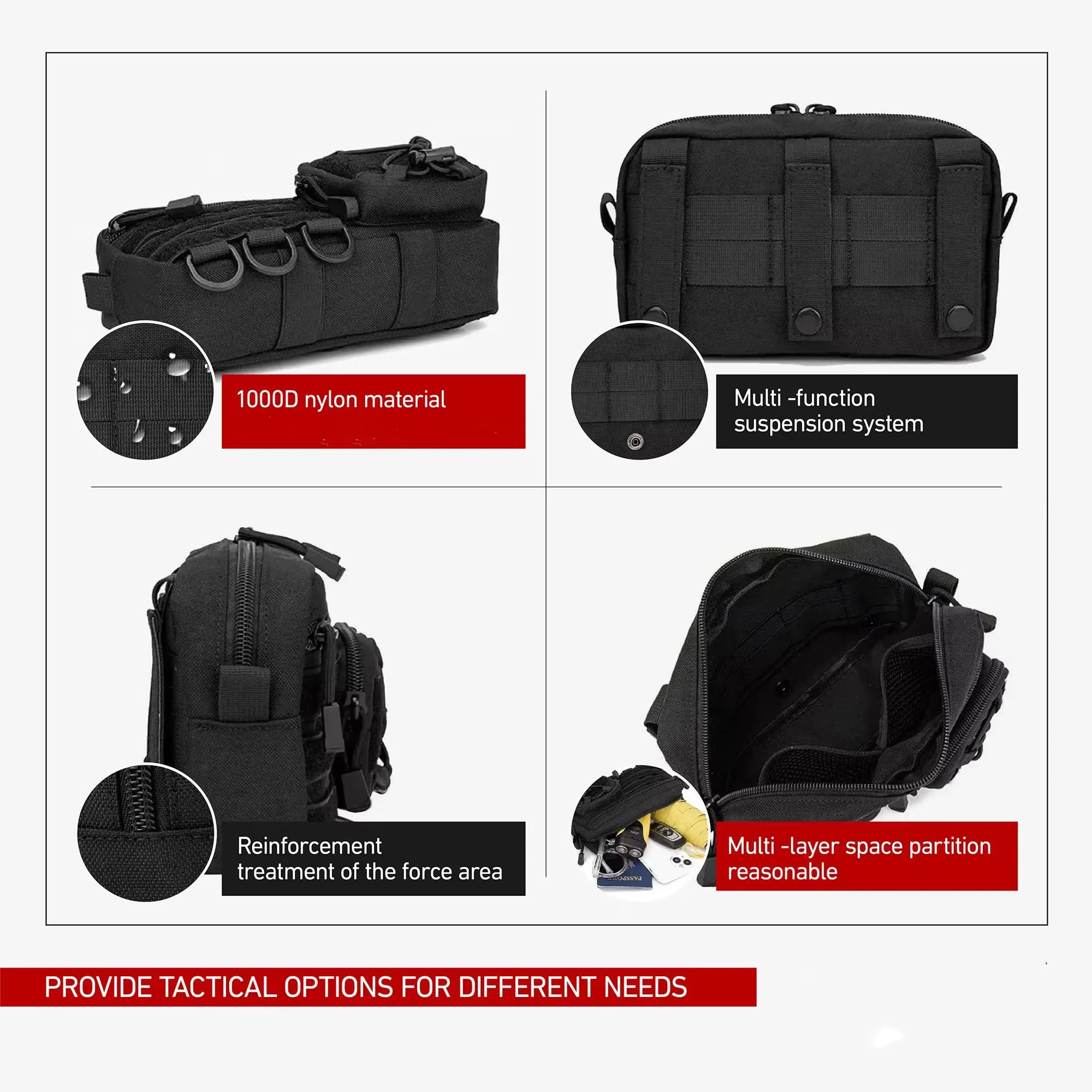 New Molle Waist Bag Tactical Medical First Aid Pouch Tool Gadget Pouch Outdoor Sports Hunting Bag Backpack Vest Accessories Bag - view 4
