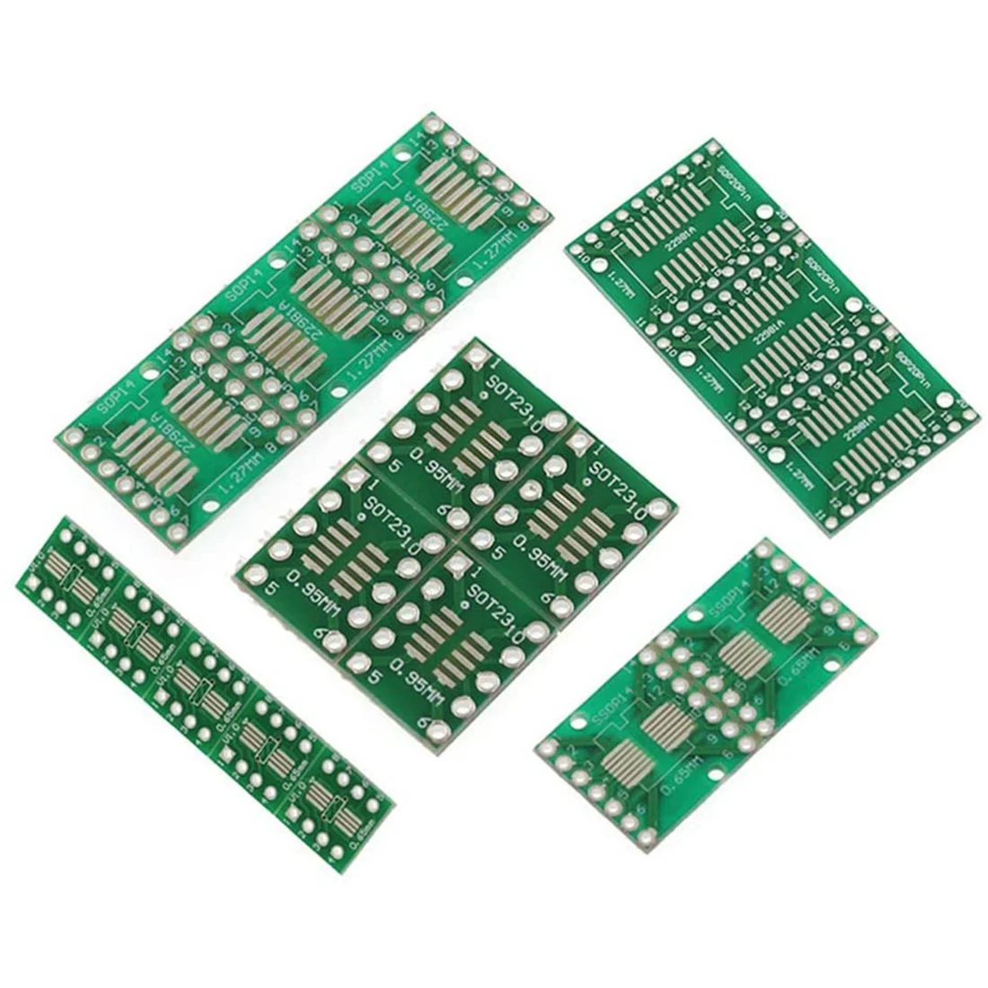 SMD انتقل إلى مجموعة ألواح PCB الغمس ، سوب ، سوب ، تسوب ، تسوب ، SOT23 ، 8 ، 10 ، 14 ، 16 ، 20 ، 24 ، 28 ، SMT to DIP ، 35 روض