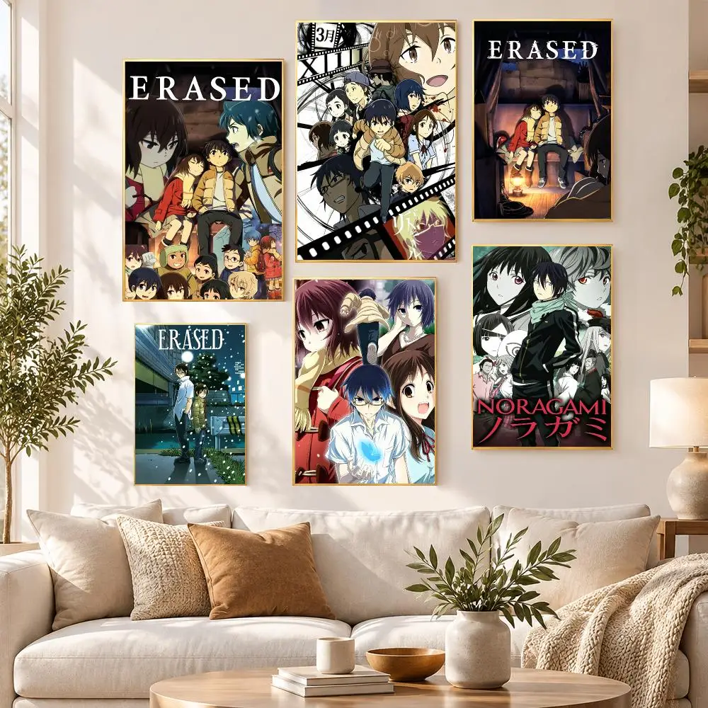 Anime Japanese Manga Fantasy Erased Poster PP Self Adhesive Wall Decor Aesthetic Bedroom Gaming Room Home Holiday Gift