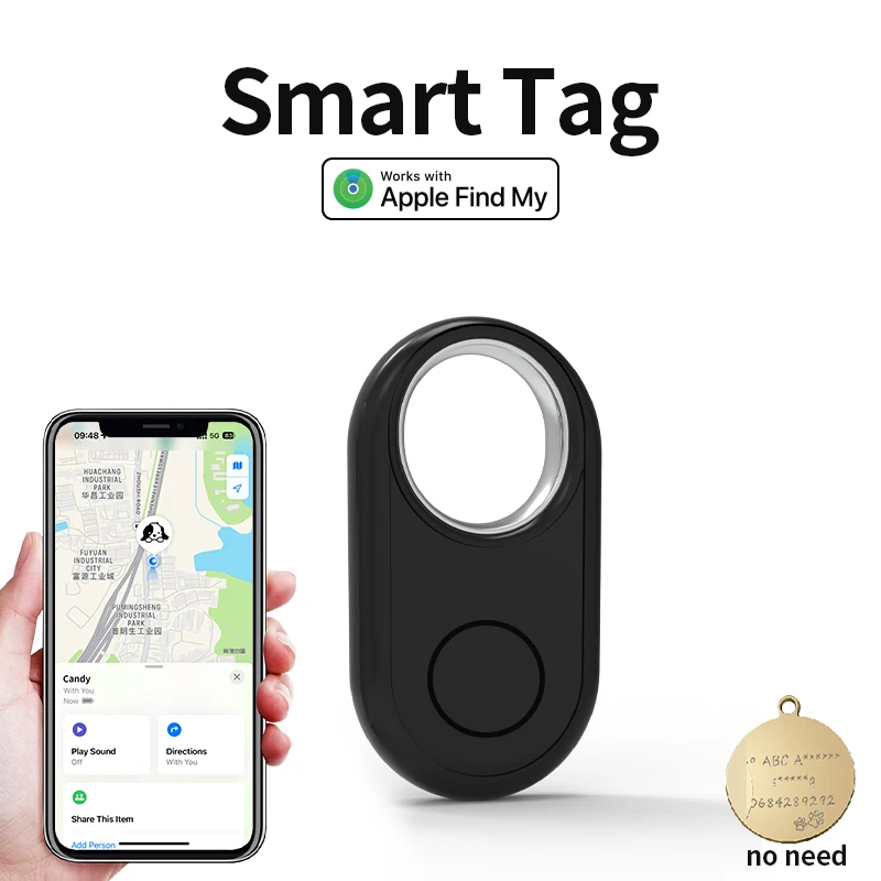 Intelligenter Tracker-Ersatz für Normales Haustier-Halsband Kompatibel mit Apple Find My App Bluetooth Echtzeit-Tracking Soundpositionierung Tag