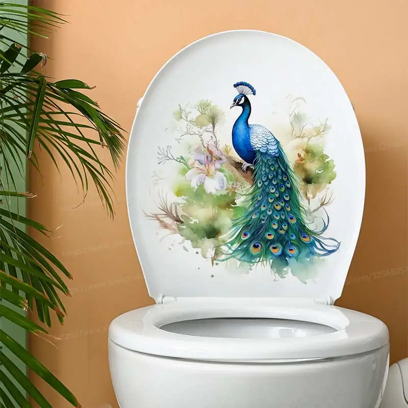 Beautiful Watercolor Peacock Wall Stickers Bedroom Room Background Decoration Mural Animals Home Decor Art Decals Sticker S112