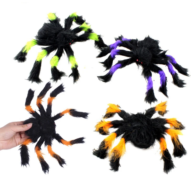 10/5/3/1pcs Big Size Spider Plush Toy Soft Plushie Stuffed Animal Scary Spider Doll Halloween Room Decoration Gifs