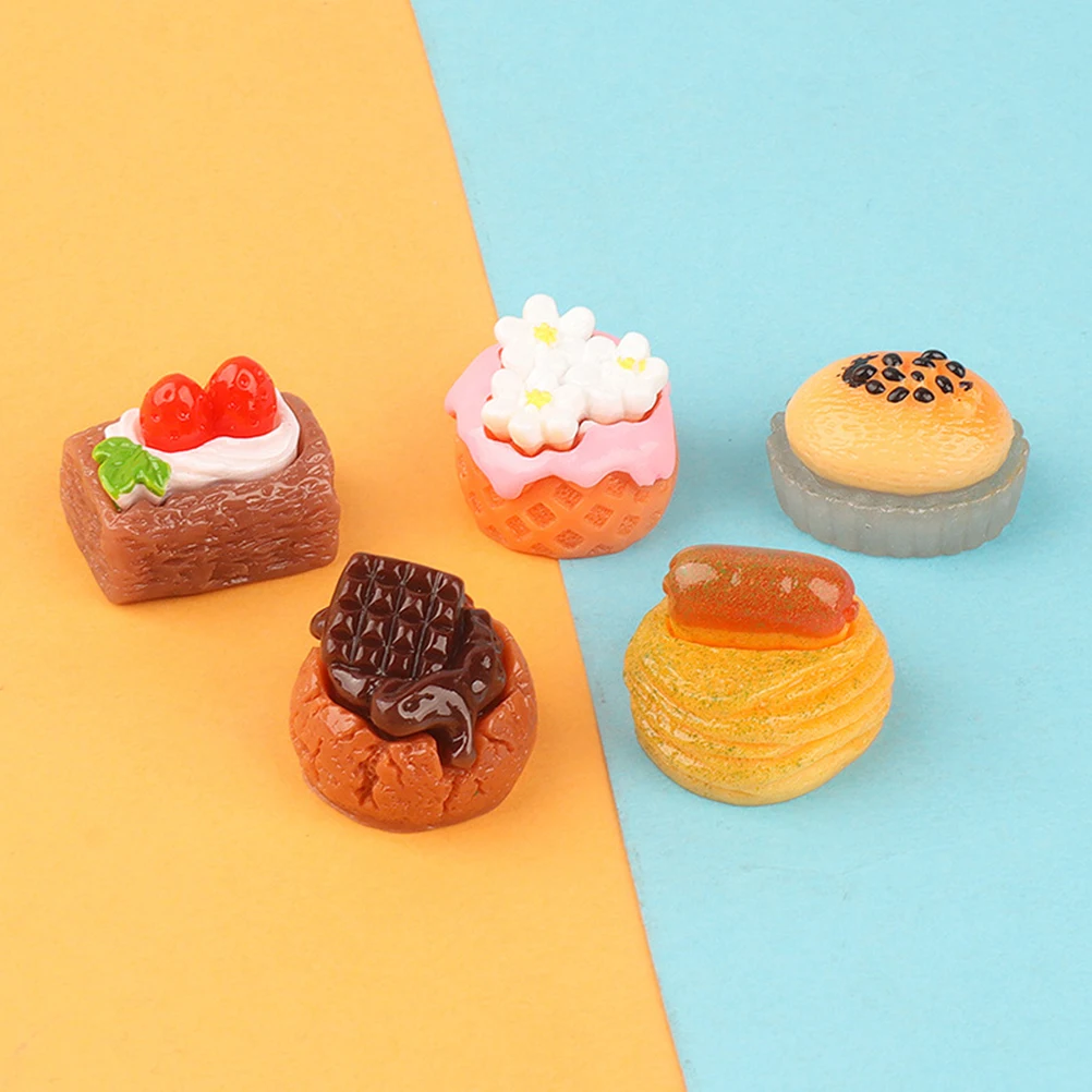 

18pcs Simulated Fruit Food Play Cake Miniatures Fake Decorations for Home DIY Gift Resin Mini Dessert Models Mini Kitchen Scene
