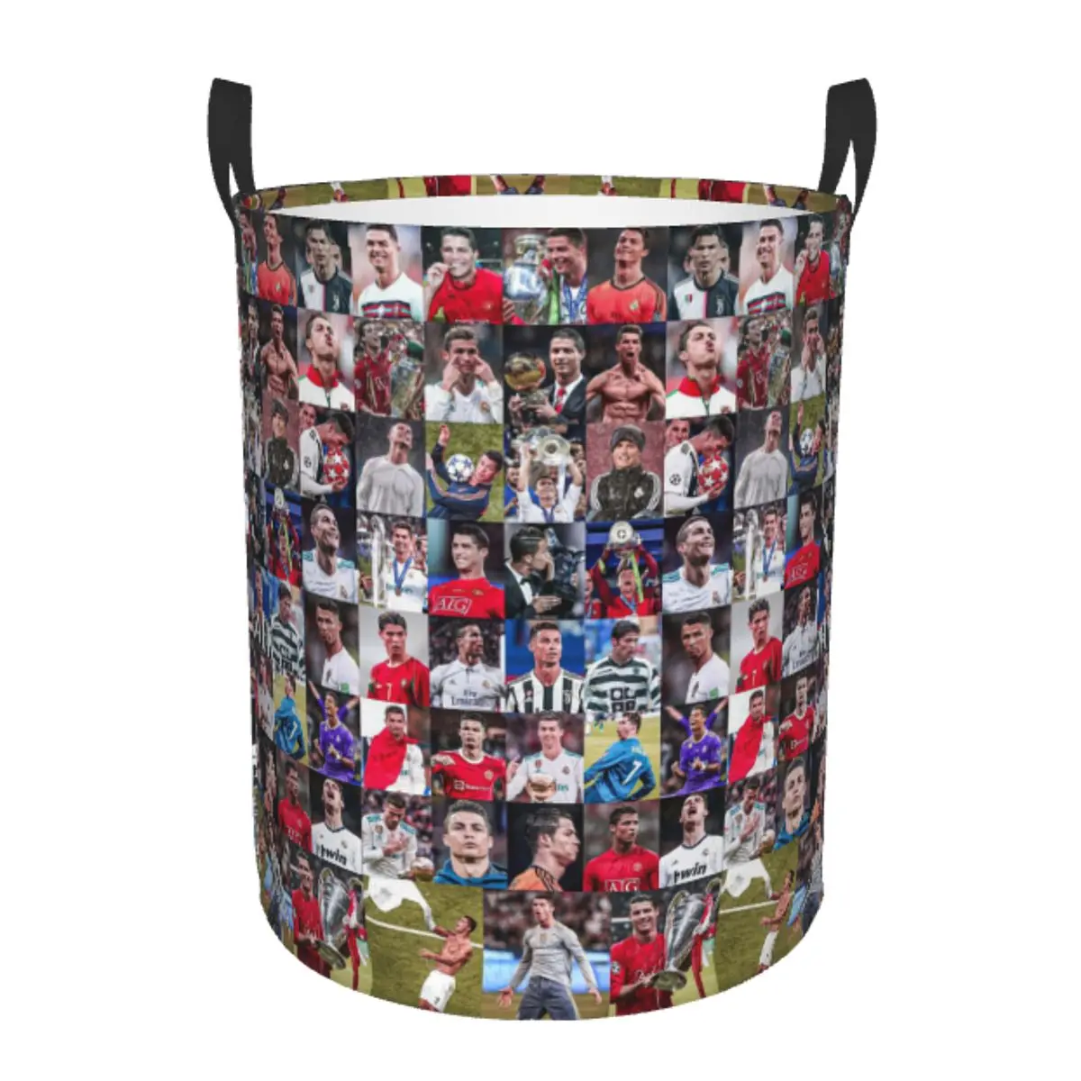 Custom Portugal Football Soccer Star Laundry Hamper Large Storage Basket Girls Boys Toy Organizer