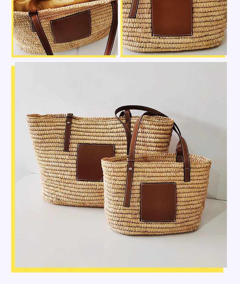 Large Capacity Straw Woven Women 2023 New Versatile Shoulder Fashion Woven Handbag Tote Summer Beach