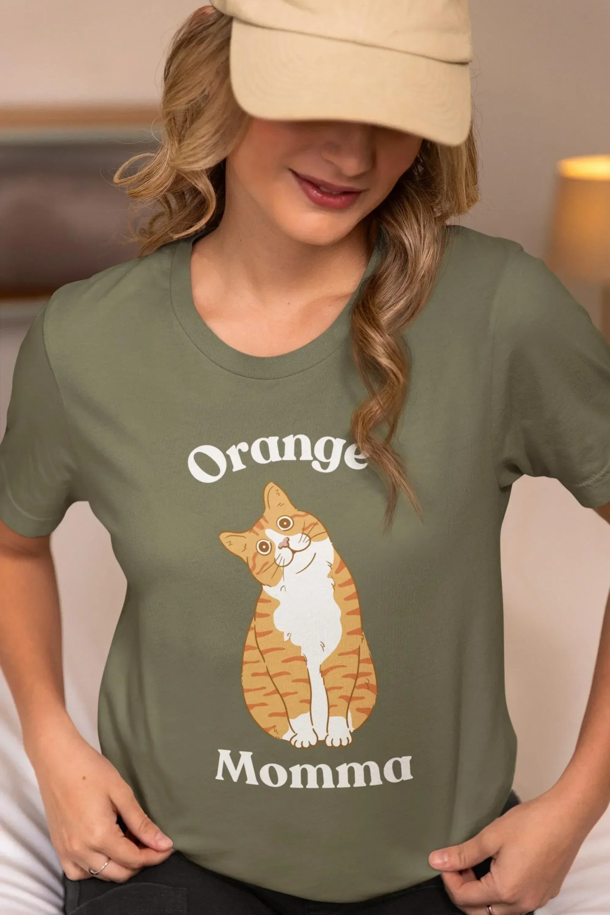 Orange Cat Mom T Shirt Cute Funny for Lovers Lady Mother s Day Owner Mama Momma Present