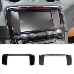 For Jaguar XJ 2010-2016 ABS Black Car Center Console Navigation Decoration Frame Cover Trim Stickers Car Interior Accessories