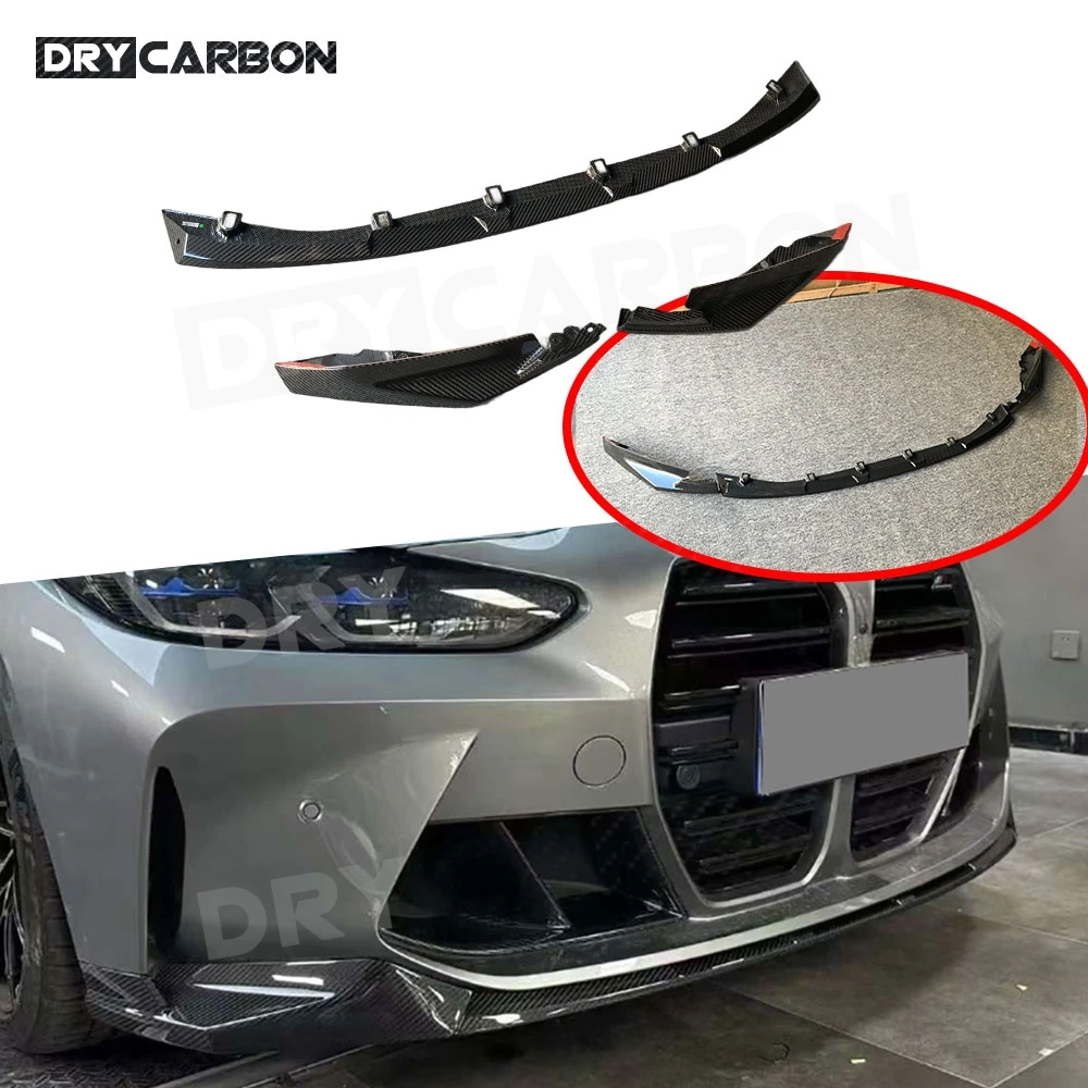 Передний бампер из углеродного волокна, фартуки, разделители, спойлер, комплекты кузова, бампер, спойлер на подбородок для BMW G80 M3 G82 G83 M4 2021+ Передний бампер из углеродного волокна, фартуки, разделители, спойлер, комплекты кузова, бампер, спойлер на подбородок для BMW G80 M3 G82 G83 M4 2021+