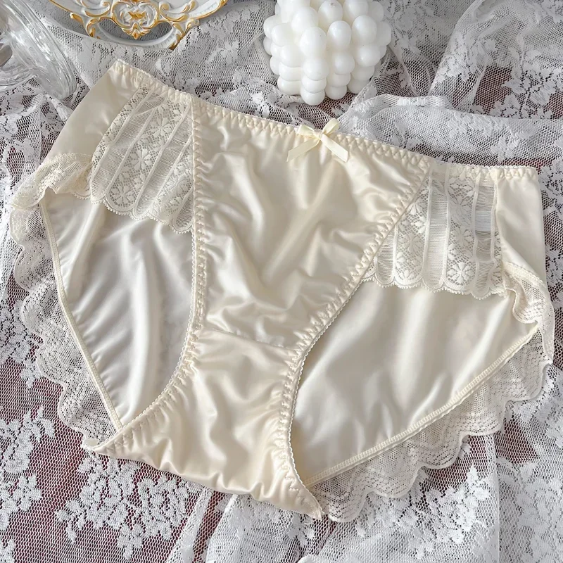 New Underwear for Women Satin Traceless Ice Silk Panties for Lady Breathable Sexy Panties Large Mid Waist M-XXL image 5