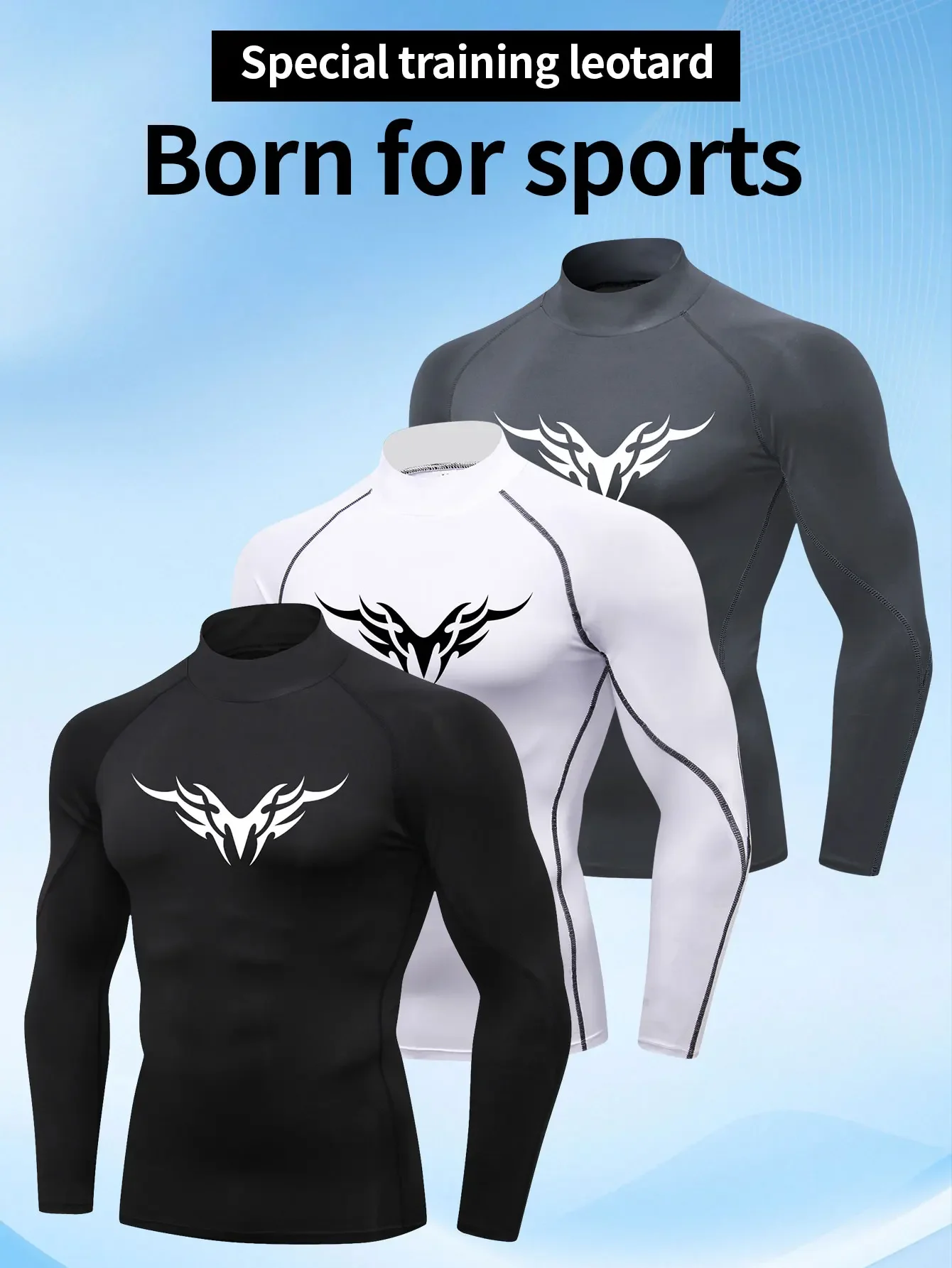 

Облегающий мужской костюм для фитнеса, бега, спорта, эластичные рубашки с длинными рукавами, быстросохнущие футболки для тренировок по баскетболу.