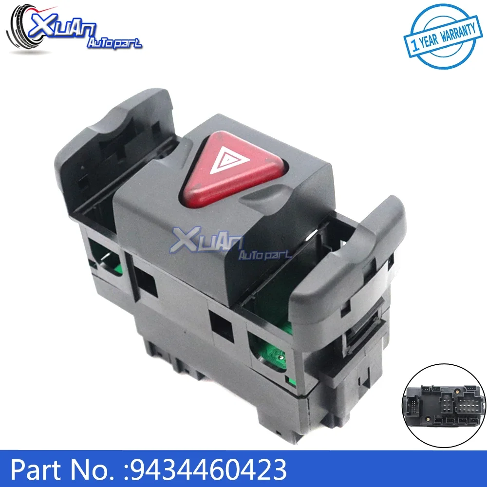 

XUAN MP4 Hazard Warning Switch 9434460423 For Mercedes Actros 9434460523 9434460123 9434460023 9434460523 9434460323