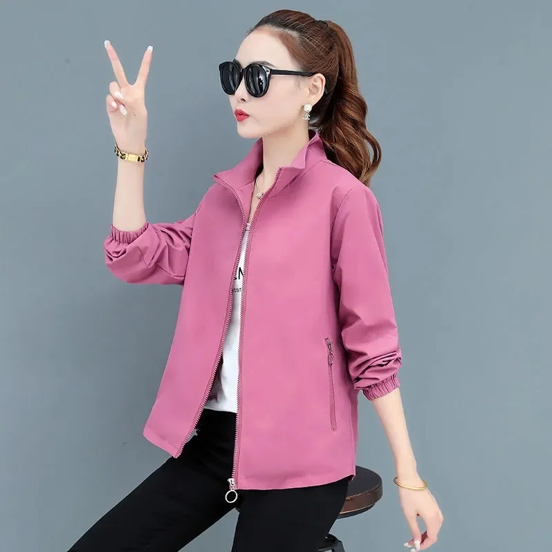 Women\'s Windbreaker 2024 Autumn New Korean Stand-Collar Fashion Trench Coat Female Student Short Jacket Coat Lining Outerwear