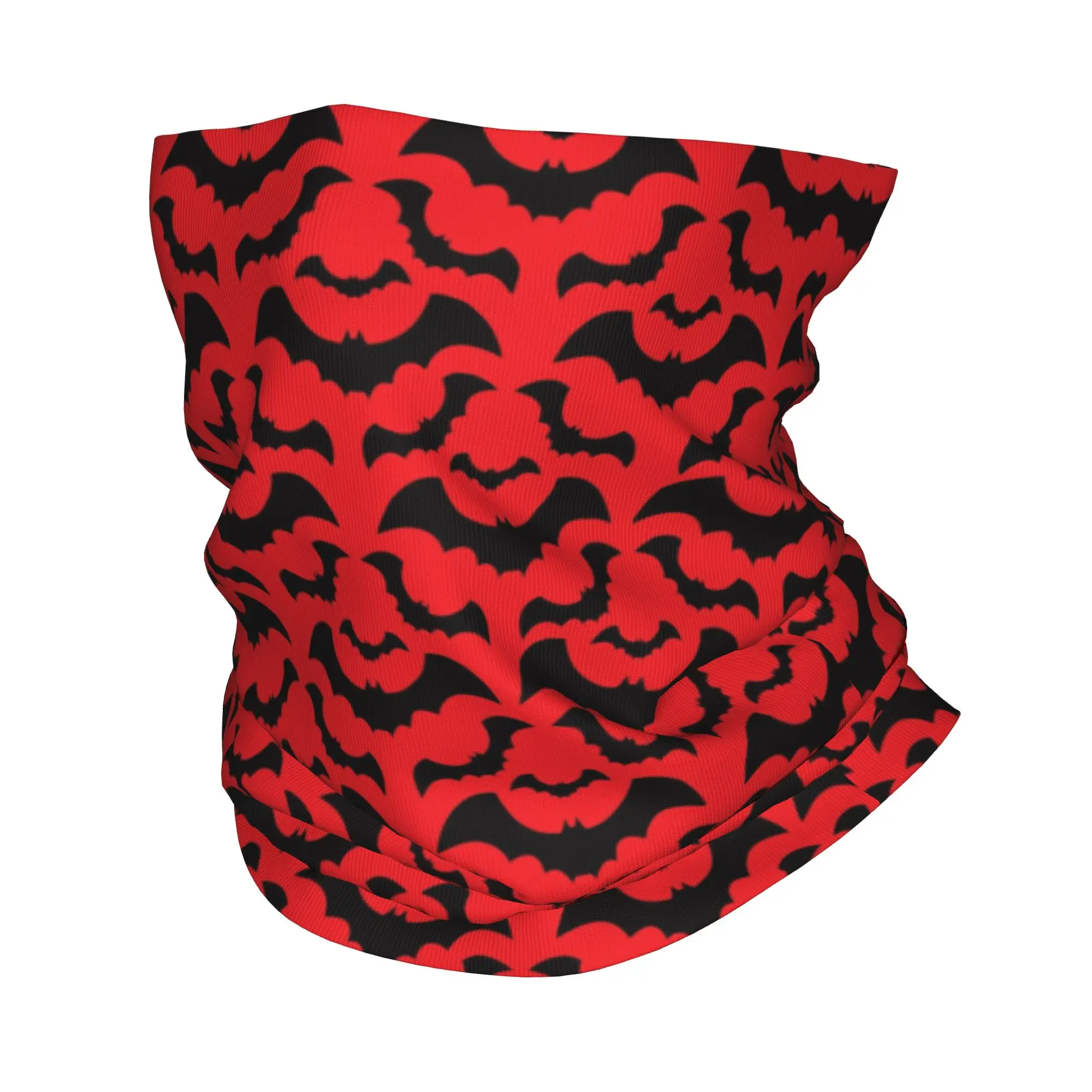 Gothic Witch Bats Pattern Bandana Winter Neck Warmer Women Windproof Wrap Face Scarf for Hiking Ghost Halloween Gaiter Headband