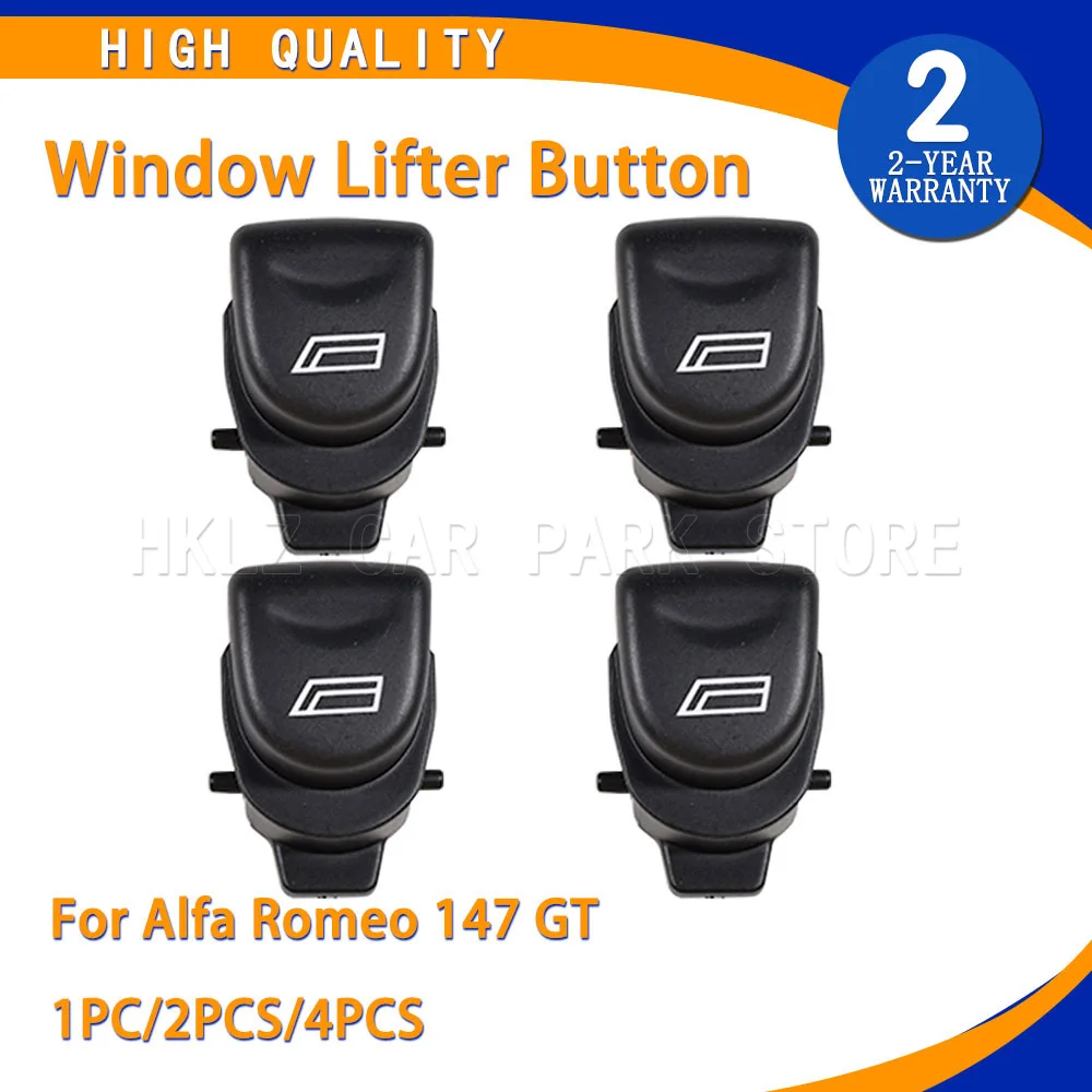 For Alfa Romeo 147 GT 1PC 2PCS 4PCS Window Lifter Switch Button Cap Cover with Figure High Quality Black Car Accessories