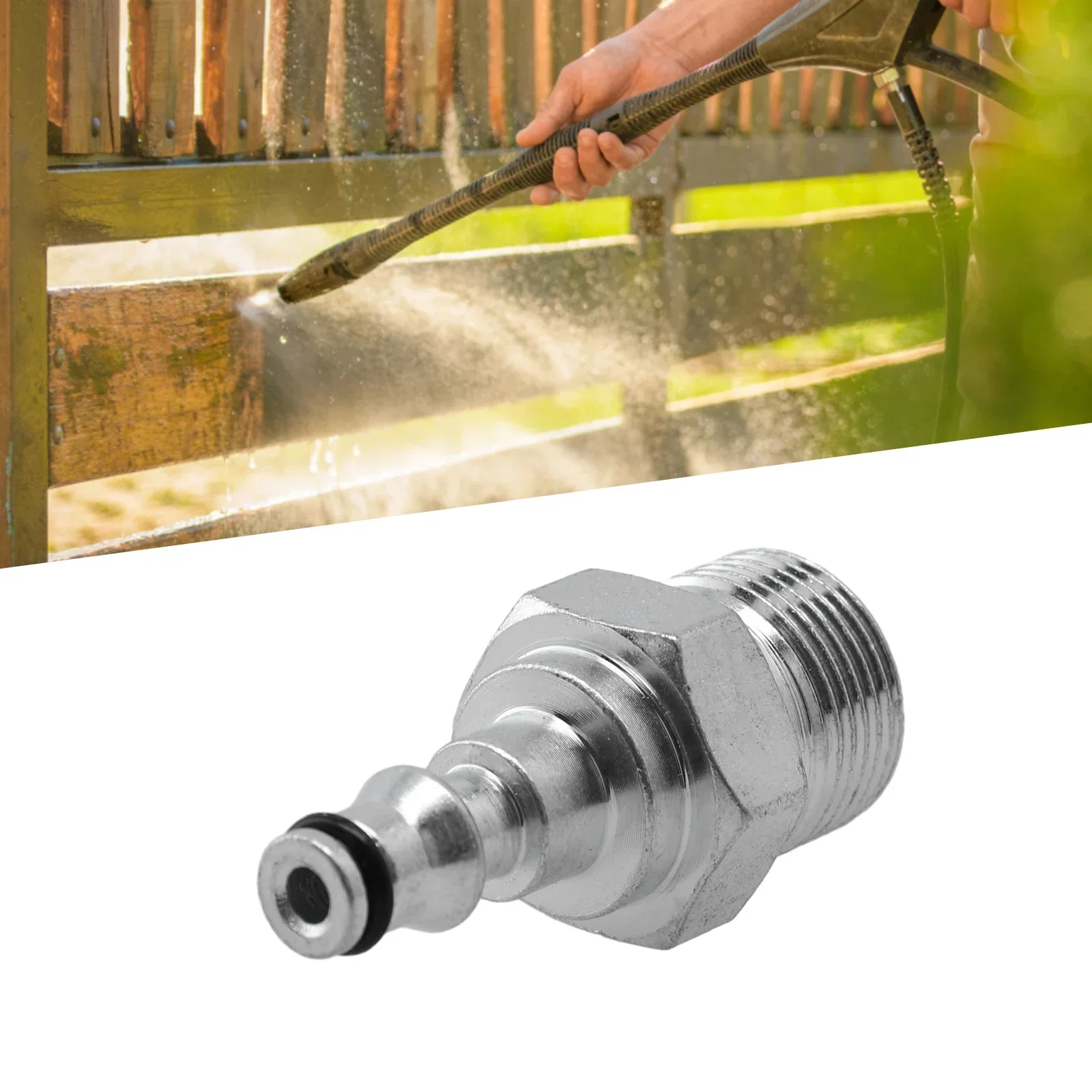 Adaptador de ajuste de manguera de 14x12x9mm para lavado a presión, liberación rápida a arandela M14/M22, patio resistente al desgaste, práctico