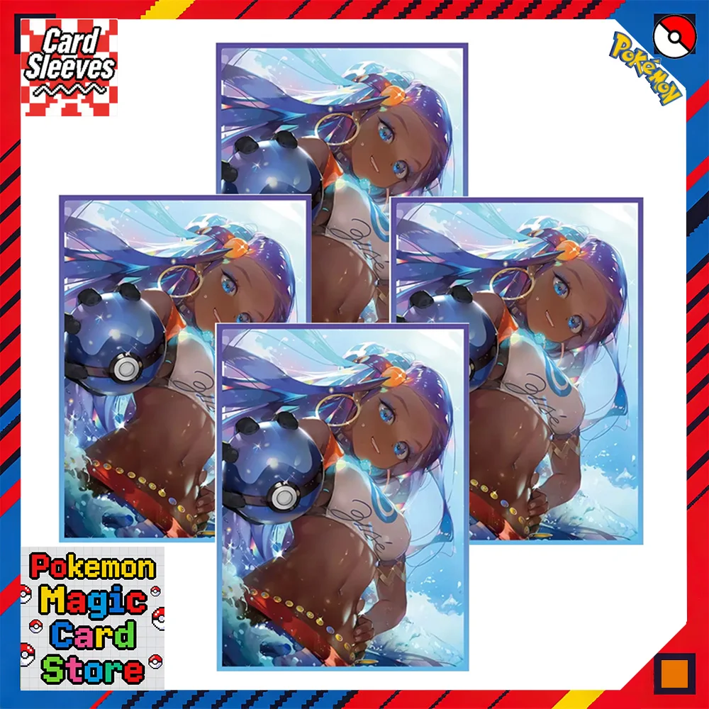 60PCS Foil Nessa Card Sleeves Holographic Anime Girl PTCG Standard Size Card Protectors Table Game 66x91mm For the fans