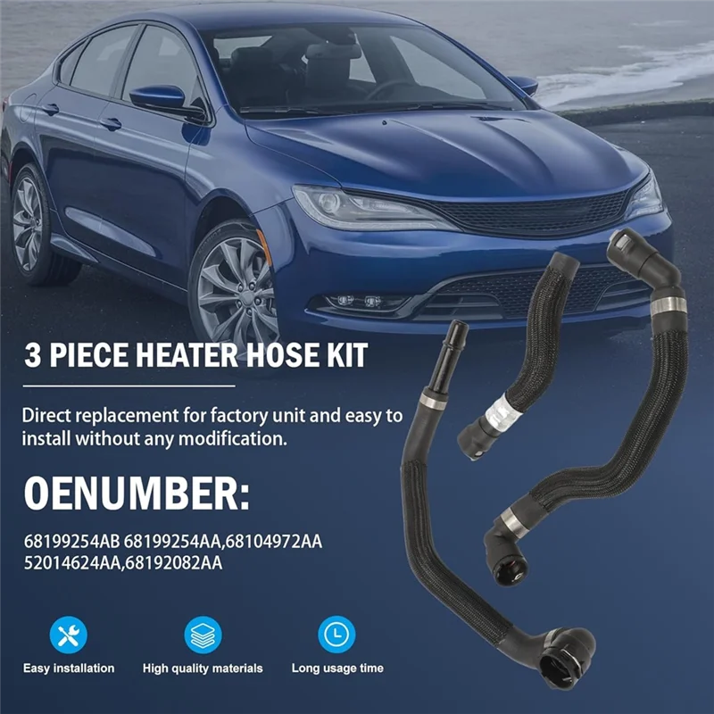 

68199254AA 68199254AB Heater Hose Connector Heater Hose Kit For Chrysler 200 2015-2017 For Jeep Cherokee 2014-2018