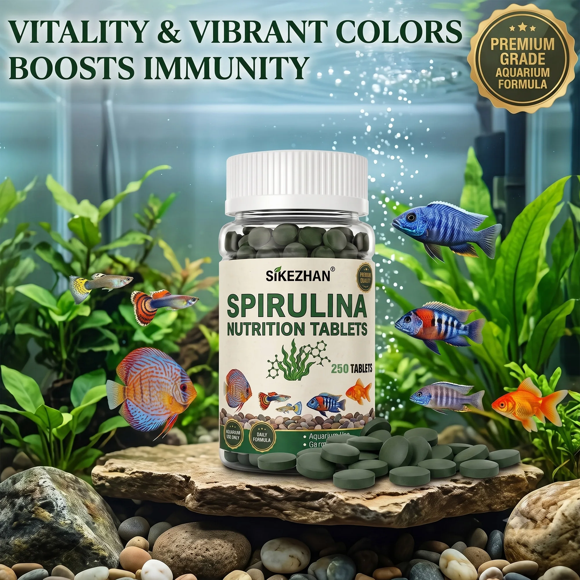 Spirulina Tablet Organic - Hoge Kwaliteit Spirulina Tabletten Aquarium Visvoer
