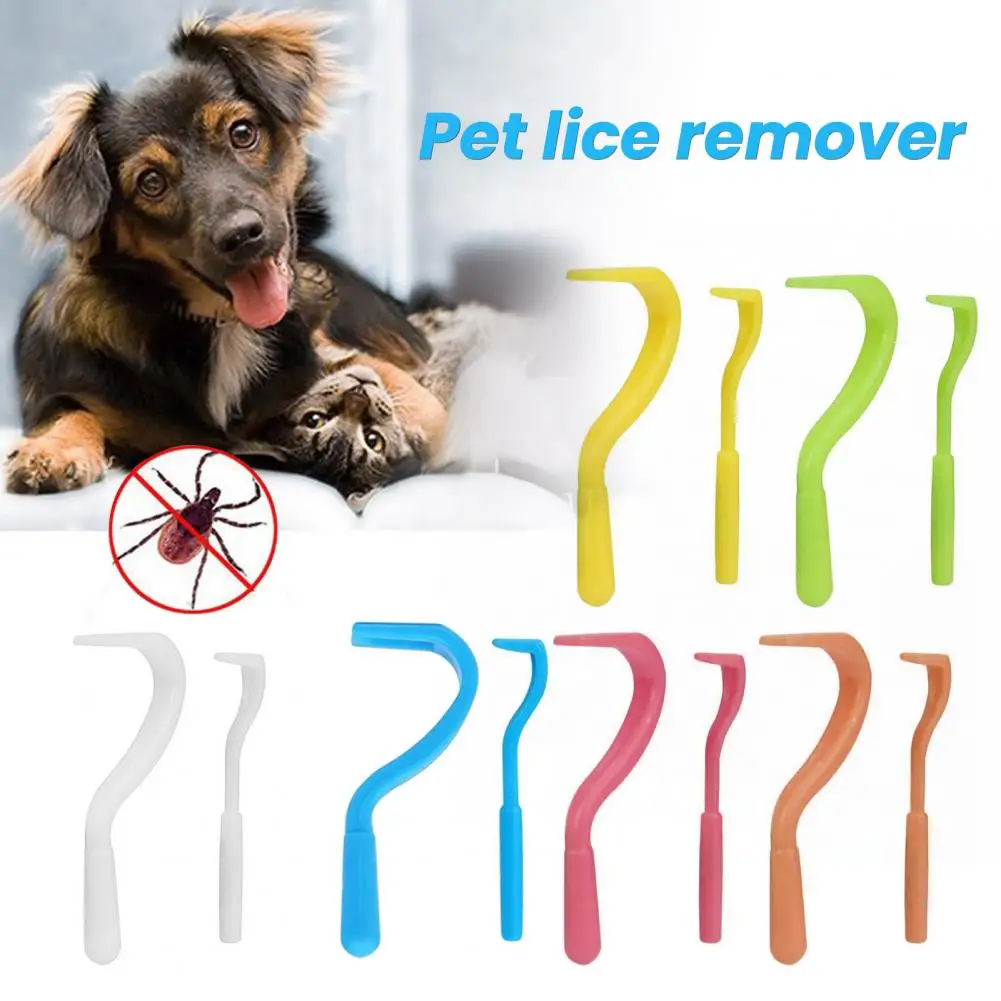 2 Pcs Tick Remover Tool Pain Free Tick Removal Tweezers Portable Plastic Tick Puller Grabber for Dogs Cats Humans