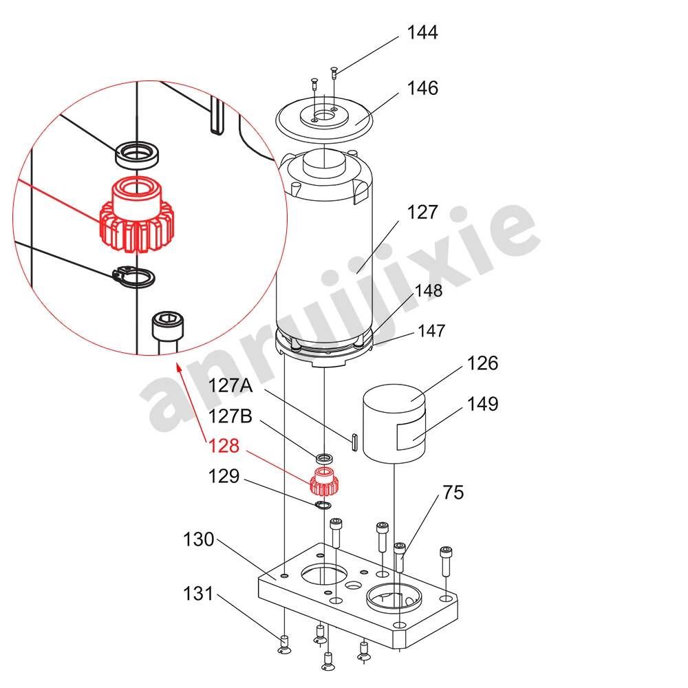 Motor Gear 14T, SIEG X2&JET JMD-1L&CX605&Grizzly G8689&Little Milling 9 Mini Milling Machine spares