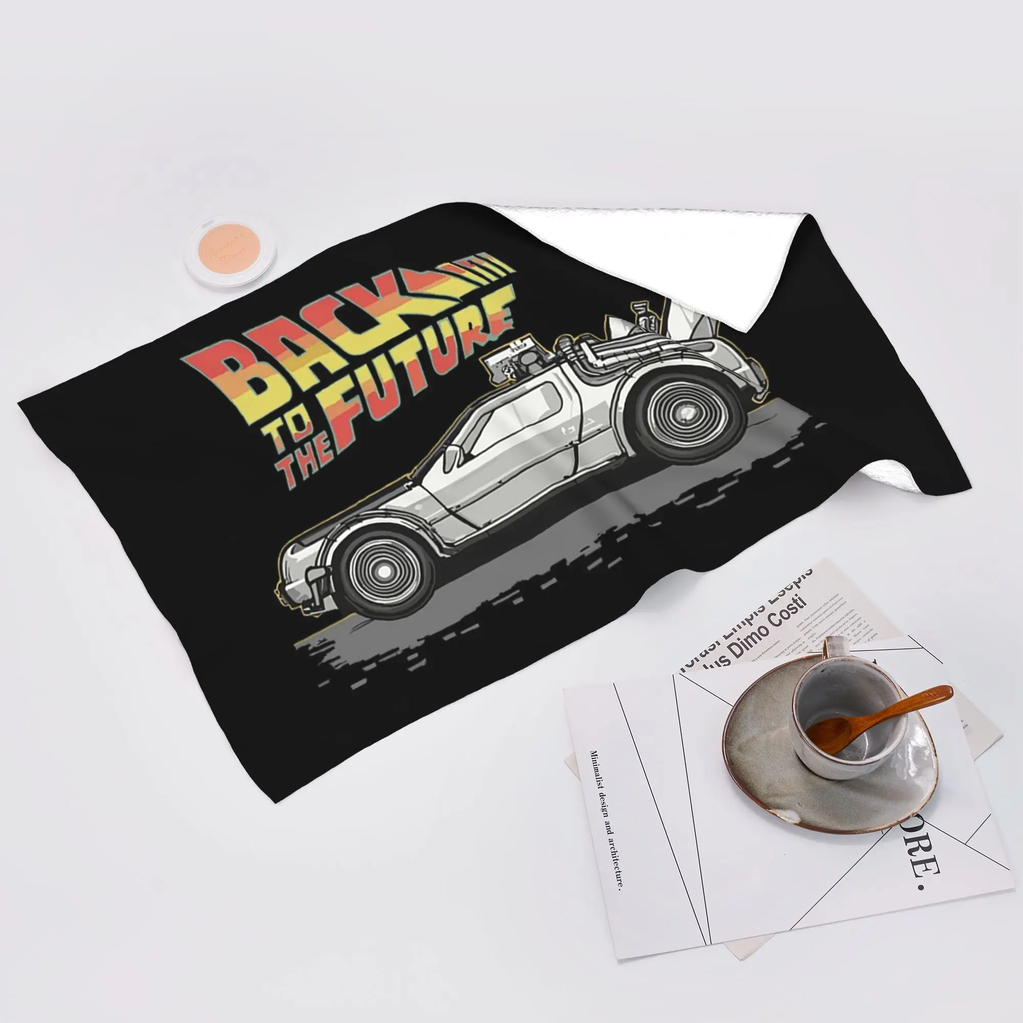 Custom Back To The Future  Soft Face Towel Quick Dry Pool Bath Cotton Towels Absorbent
