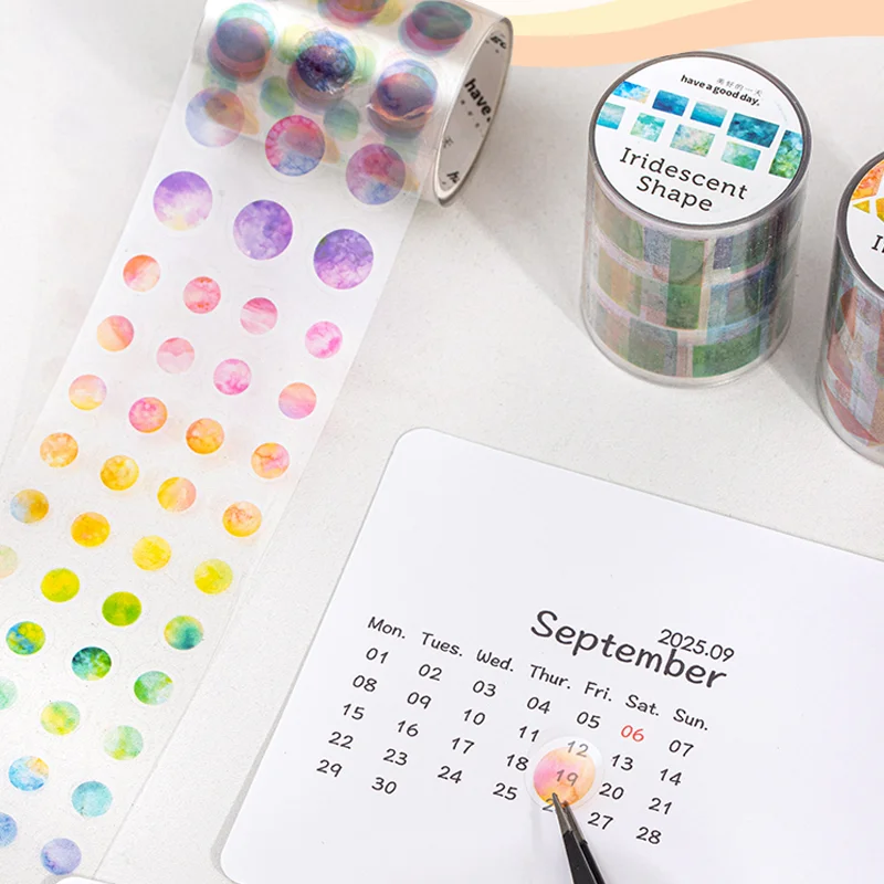 

Mr.Paper Colorful Geometric Shape Masking Tape 1 roll Rectangular Triangle Star Multi Shape Tape Handbook Home Decoration Gifts