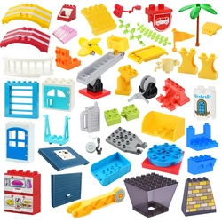 Special Big Building Block Bricks Duplos Construct Rotary Connection Accessories House Wall Fence Originality Assemble Kids Toys