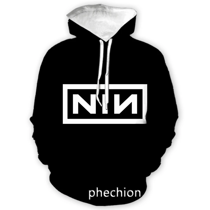 phechion Men/Women NIN Nine Inch Nails Band 3D Print Long Sleeve Hoodies Casual Hoodies Loose Sporting Pullover A161