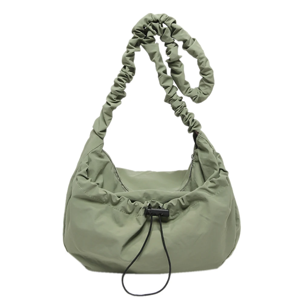 

Women Ruched Shoulder Bag Adjustable Strap Pleated Crossbody Bag Large Capacity Drawstring Satchel Bag Female Daily Bag