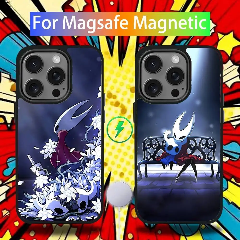 

H-Hollow K-Knight Silk Song Phone Case For iPhone 16,15,14,13,12,11,Pro,Max,Plus,Mini,SE4,E Magnetic Magsafe Wireless Charging