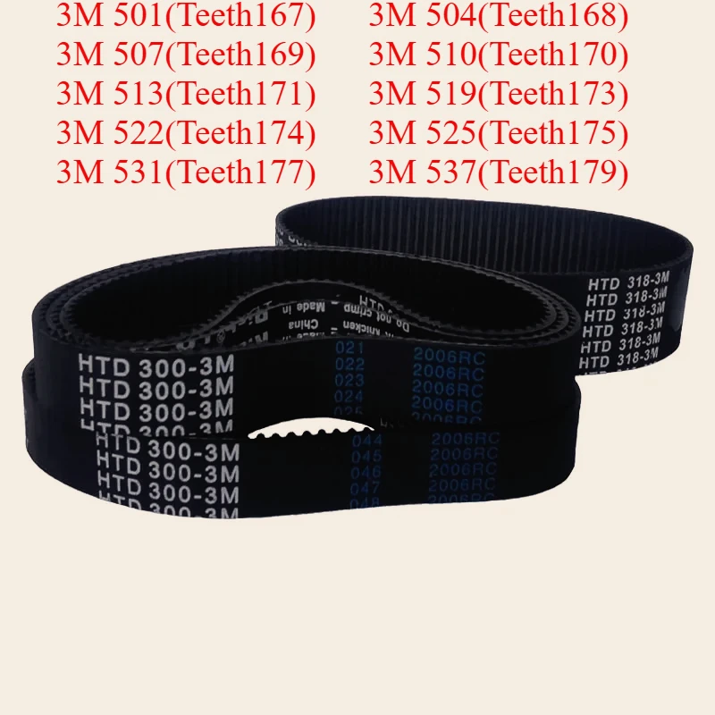 

HTD 3M Ремень ГРМ C=501 504 507 510 513 519 522 525 531 537 Ширина 6/9/10/12/15/20 мм Резиновая замкнутая петля Синхронный шаг 3 мм