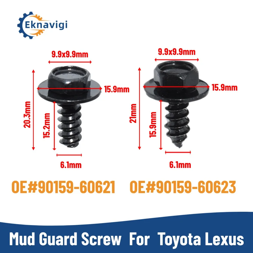 10PCS OE# 90159-60621 90159-60623 Tapping Screw w/Washer Hex Head Tapping Screw For TOYOTA  Lexus