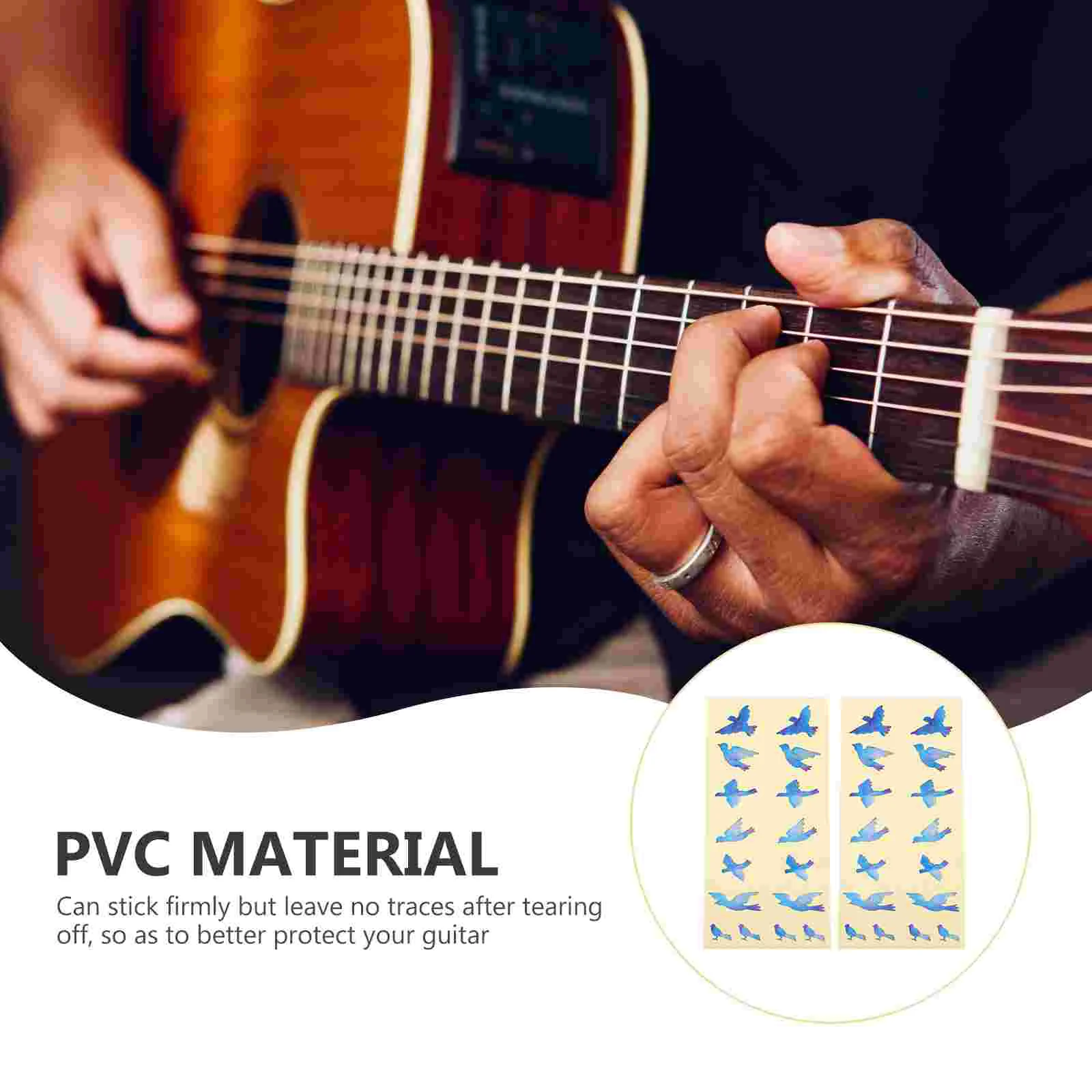 2 uds pegatina de guitarra adornos calcomanías de diapasón pegatinas eléctricas cuerpo encantador Material de Pvc Accesorios