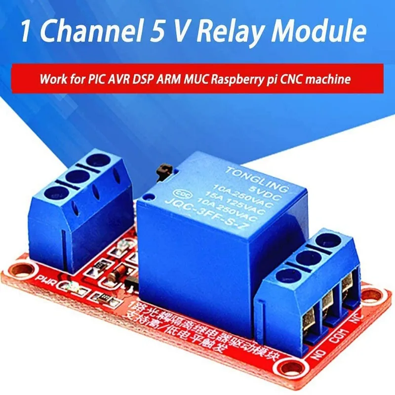 8PCS DC 5v 1 Channel Relay Module Shield for Raspberry Pi with Optocoupler Support High and Low Level Trigger for Arduino