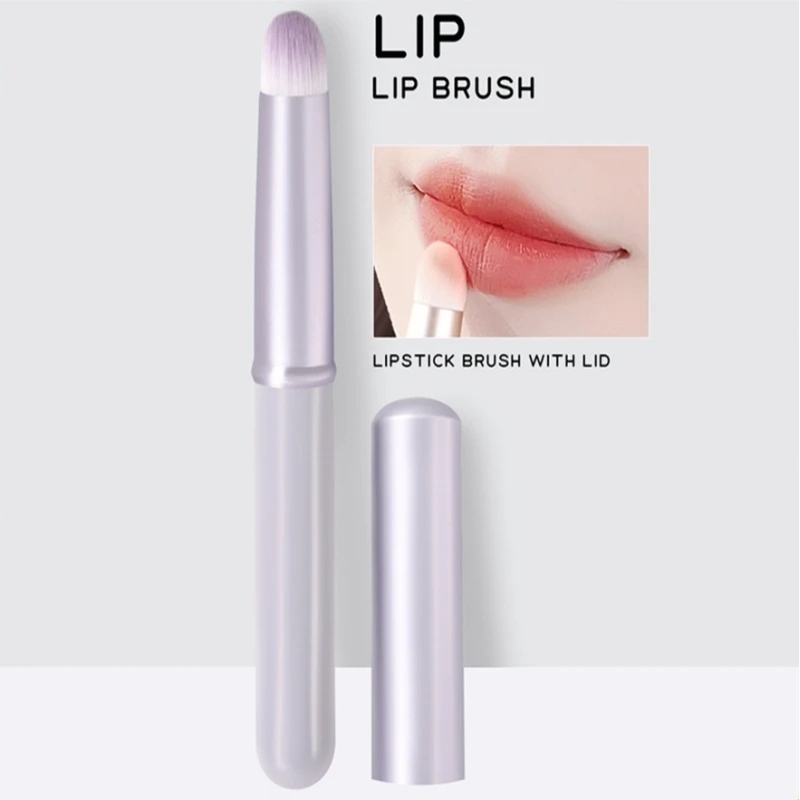 60% discount 1Pcs soft waxy bristles are left Multi-purpose without edge smudging lip brush with customized logo package