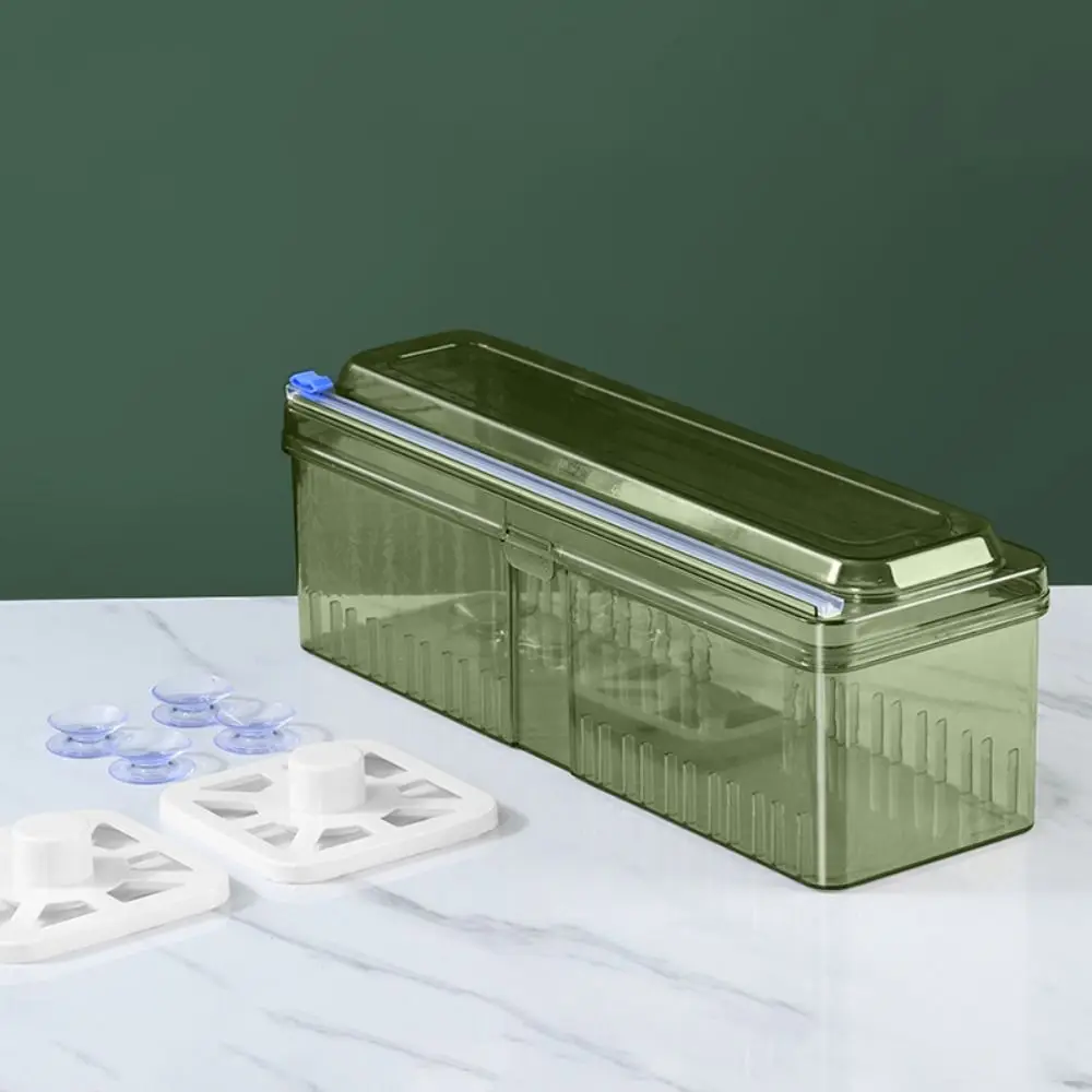 

Plastic Cling Wrap Dispenser Universal Refillable Aluminum Foil Film Dispenser with Suction Cups Cling Film Organizer Wax Paper