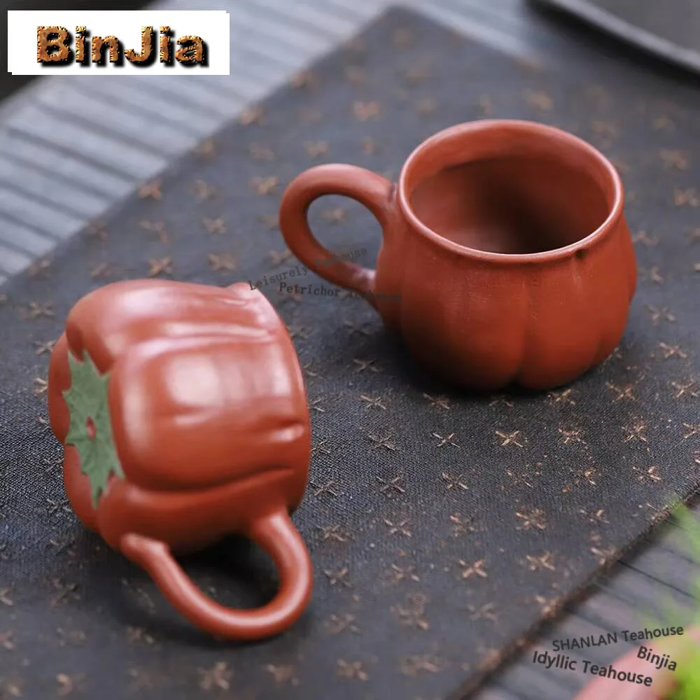110ml Handmade Yixing Purple Clay Tea Cup Bionic Chili Pepper Master Cup Coffee Mug Tea Bowl Dahongpao Customized Drinkware Gift