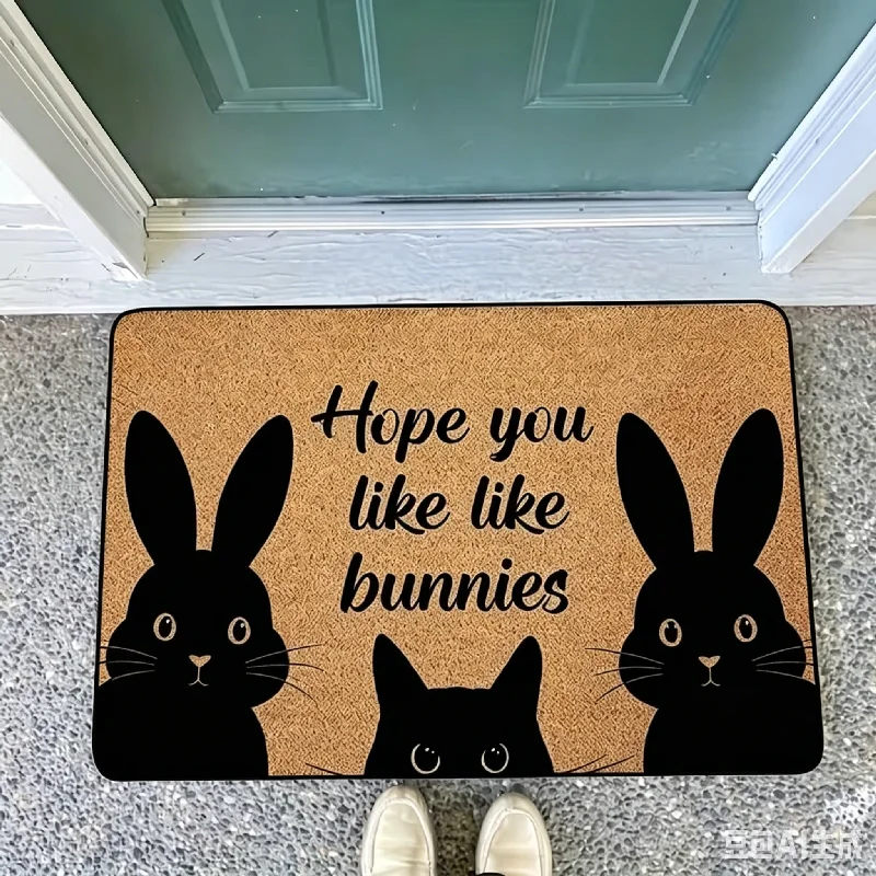 I Hope You like the Flannel Door Mat with Cat Slogans. It Has a Non Slip Bottom, Can Be Cleaned, and Is Suitable for Entrances to Living Rooms, Bedrooms, and Dining Rooms