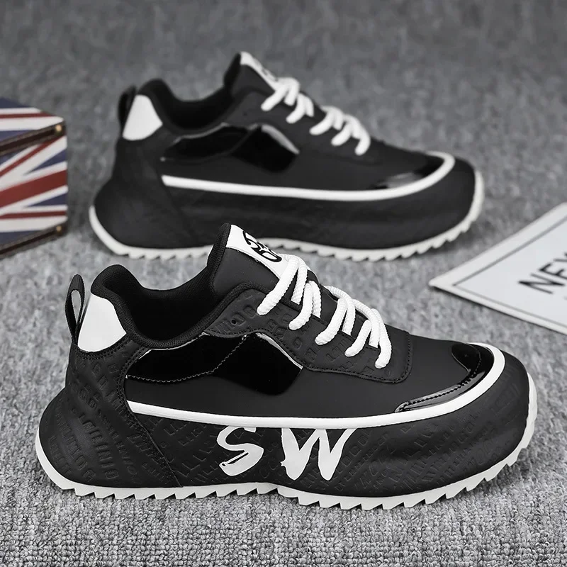 

Мужские теннисные модные дизайнерские роскошные кожаные лоферы для бега, спорта и пешего туризма на толстой подошве для отдыха на открытом воздухе