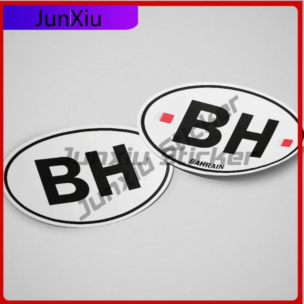 

Bahrain Flag Sticker Oval-shaped White and Black Country Funny Trunks SUVs Anti UV Scratch Proof Auto Accessories Car Styling