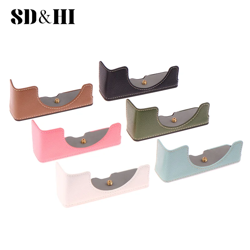 PU Leather Camera Case For M200 Camera Half Case Base Protector Baseplate Camera Bag Button Opening 1/4Scew Retro Hot Shoe Cover
