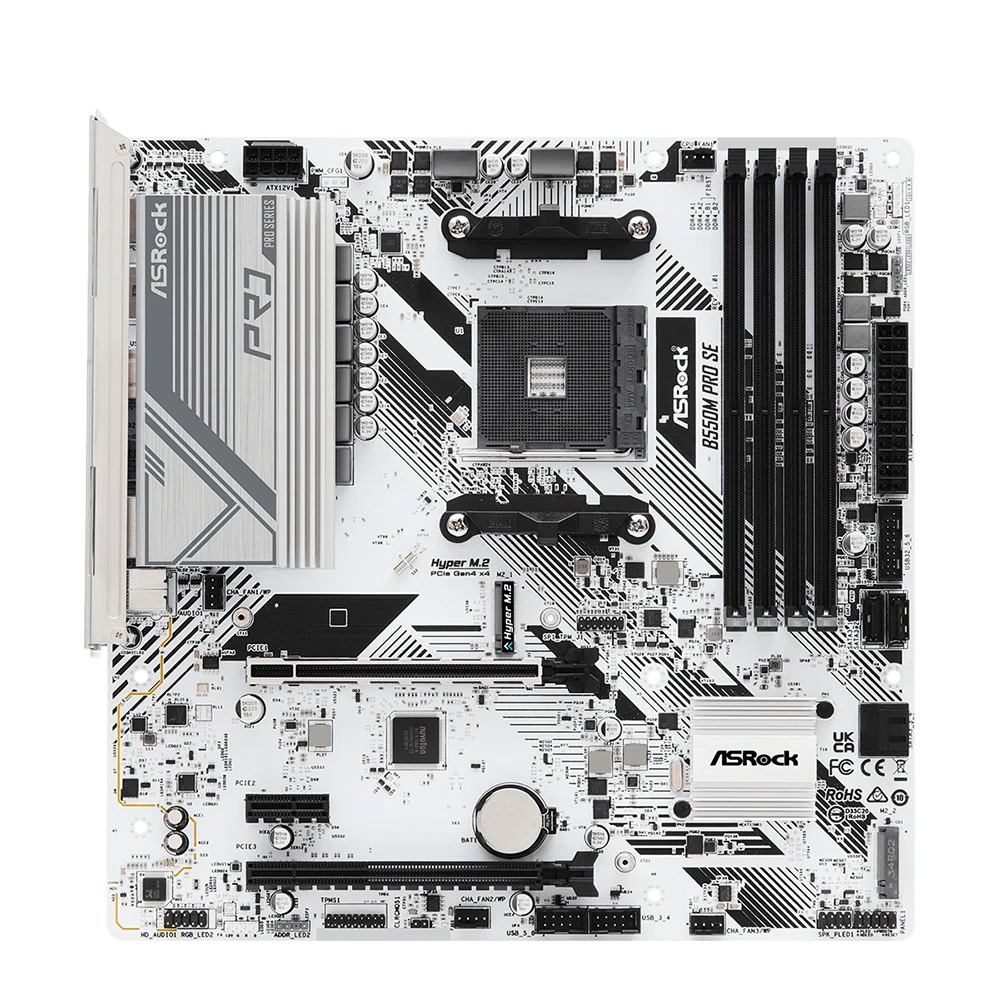 Asrock-マザーボードb550mpro se amd b550, am4, ddr4,容量128GB,pci-e, 4.0 m. 2, sata III,4733 (oc) mhz, usb 3