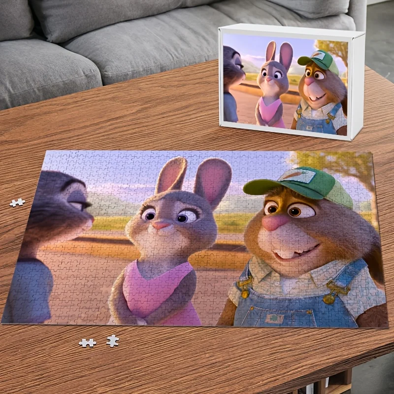 

1000pcs Disney Zootopia Judy & Nick Wilde Poster Puzzle - City Game Suitable for Adults &, Birthday Challenge, Brain Teaser Gi