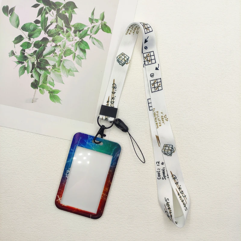 Mathe-Spiel Ausweishalter Lanyards Gleichungs-Türkartenhalter Umhängeband Rubik's Cube Enthusiast Schlüsselanhänger Ausweis – Detail 18